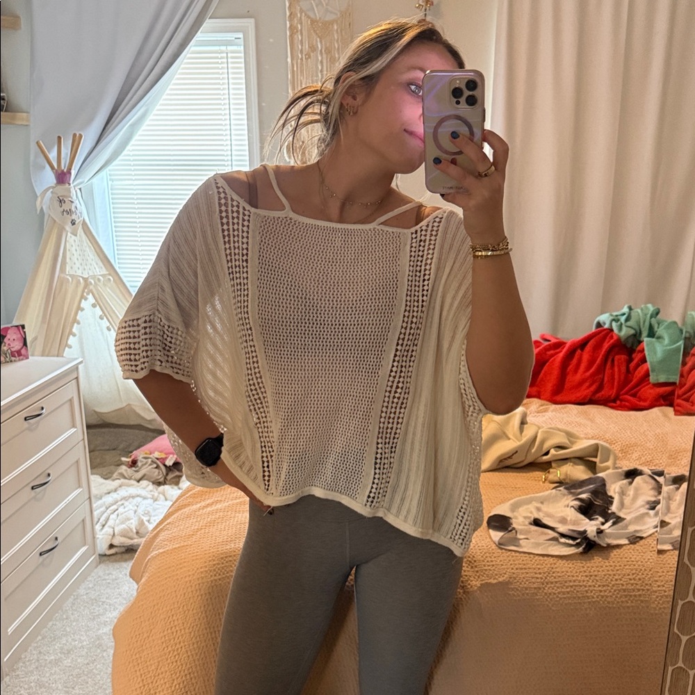 White Knit Free People Top
